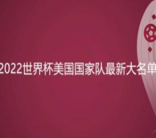 2022世界杯美国国家队最新大名单