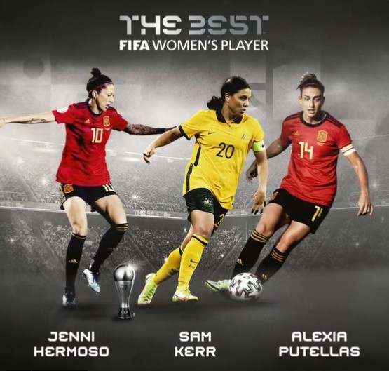 FIFA2021女足最佳候选：普特拉斯、珍妮-埃尔莫索、萨姆-凯尔入选
