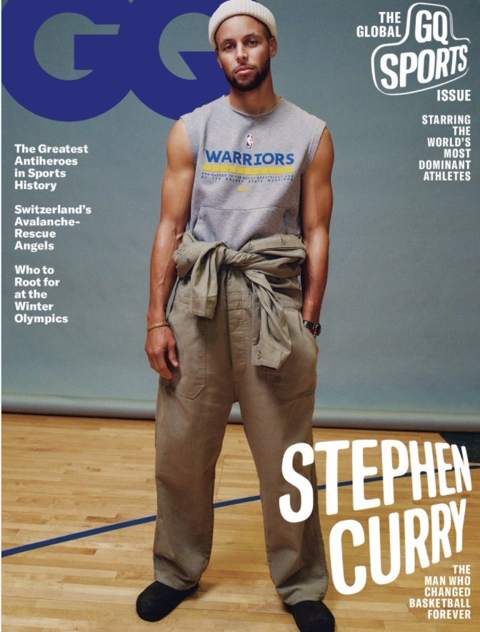 帅！库里成为全新体育刊《GQ Sports》创刊号的封面人物