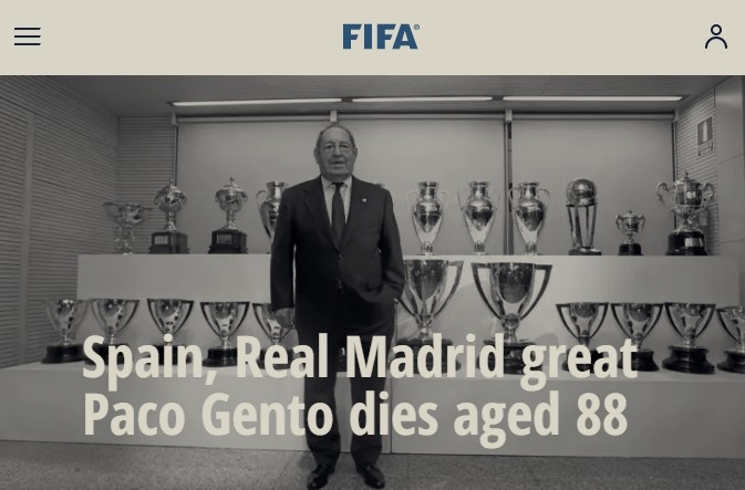 FIFA悼念皇马传奇亨托：有史以来最优秀的球员之一