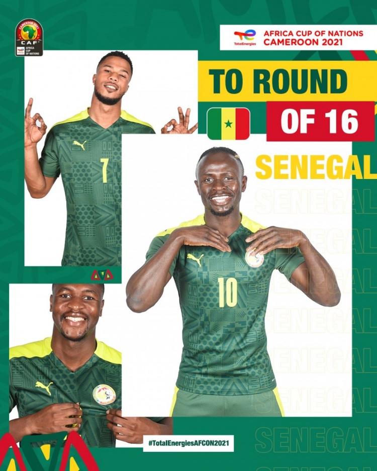 塞内加尔3轮小组赛仅打进1粒点球，1胜2平头名晋级非洲杯16强