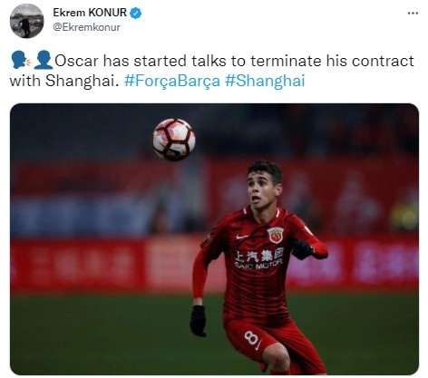 记者：奥斯卡已经开始了与海港的解约谈判