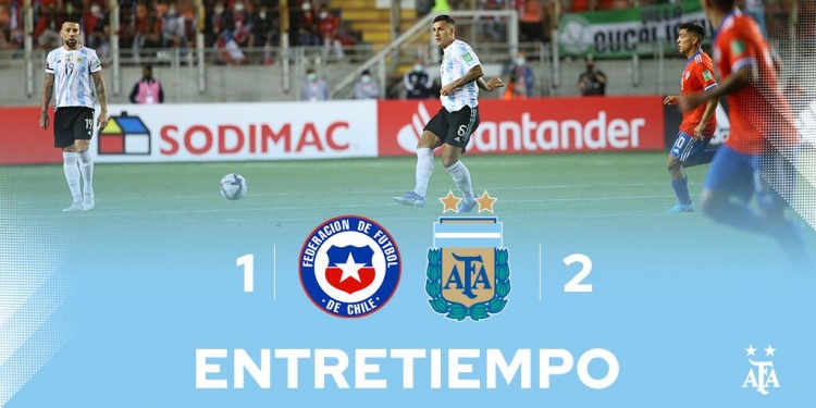 半场-迪马利亚世界波劳塔罗破门 阿根廷暂2-1智利