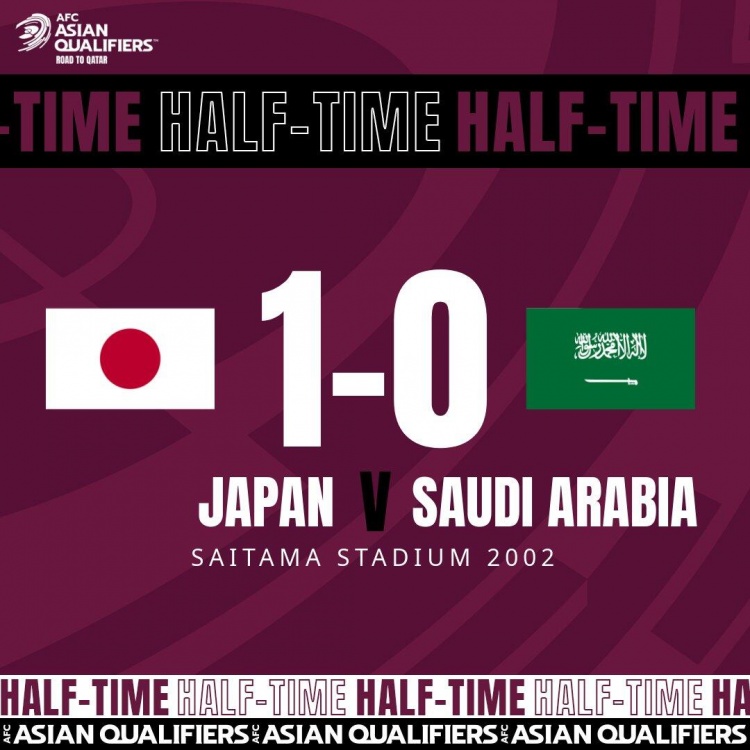 半场-南野拓实破门伊东纯也助攻 日本暂1-0沙特