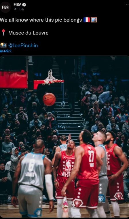 FIBA官推晒库里提前转身庆祝照片：这应该属于卢浮宫