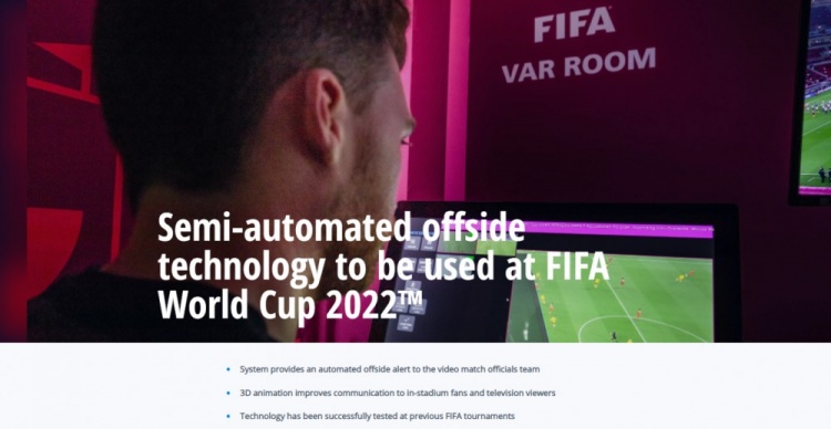 FIFA官方：卡塔尔世界杯将使用半自动越位技术
