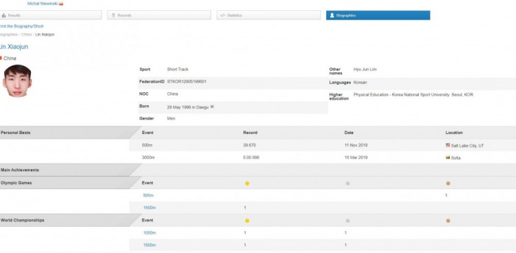 林孝埈正式成为中国短道速滑运动员 新赛季可代表中国队参赛