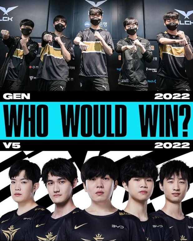 英雄联盟赛事官方更新INS：GEN.G vs V5你认为谁会赢？