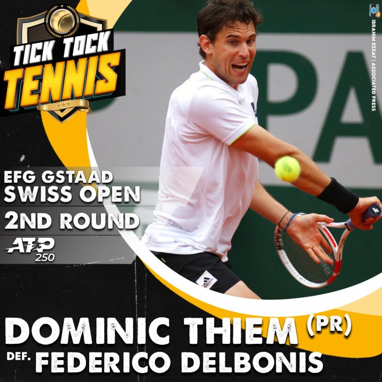 ATP 250格施塔德站蒂姆逃2盘点三连胜德尔班尼斯 背靠背晋级八强